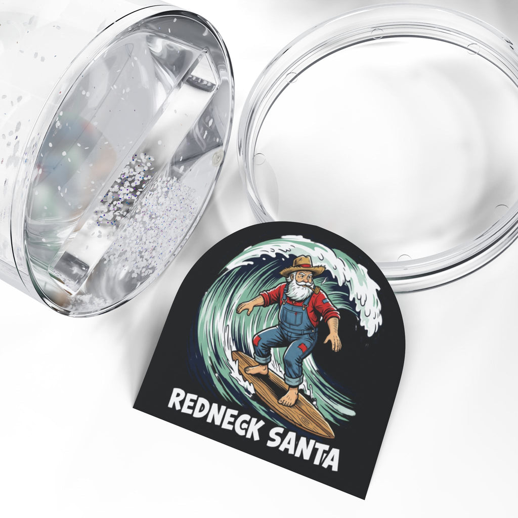 Redneck Santa Surfing Snow Globe