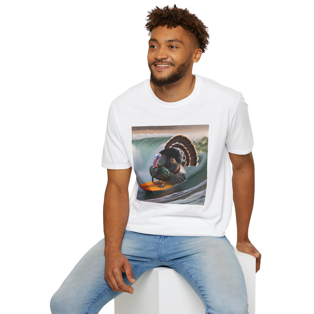 Surfing Turkey T-Shirt — Funny Thanksgiving Surfboard Graphic Tee
