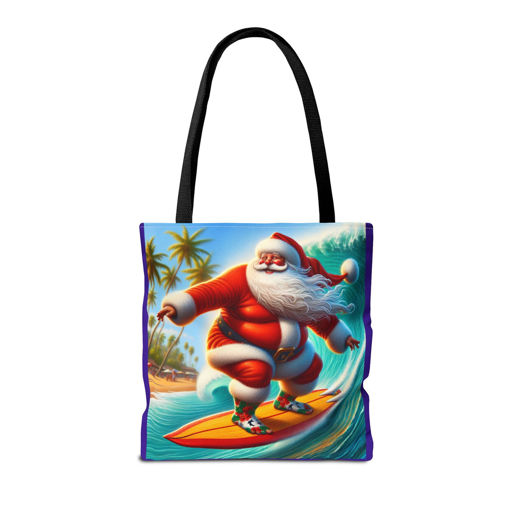 Surfing Santa Tote Bag — Tropical Christmas Beach Holiday Tote