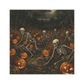 Halloween Skeleton Pumpkin Patch Car Magnet — Spooky Night Road Trip Decoration