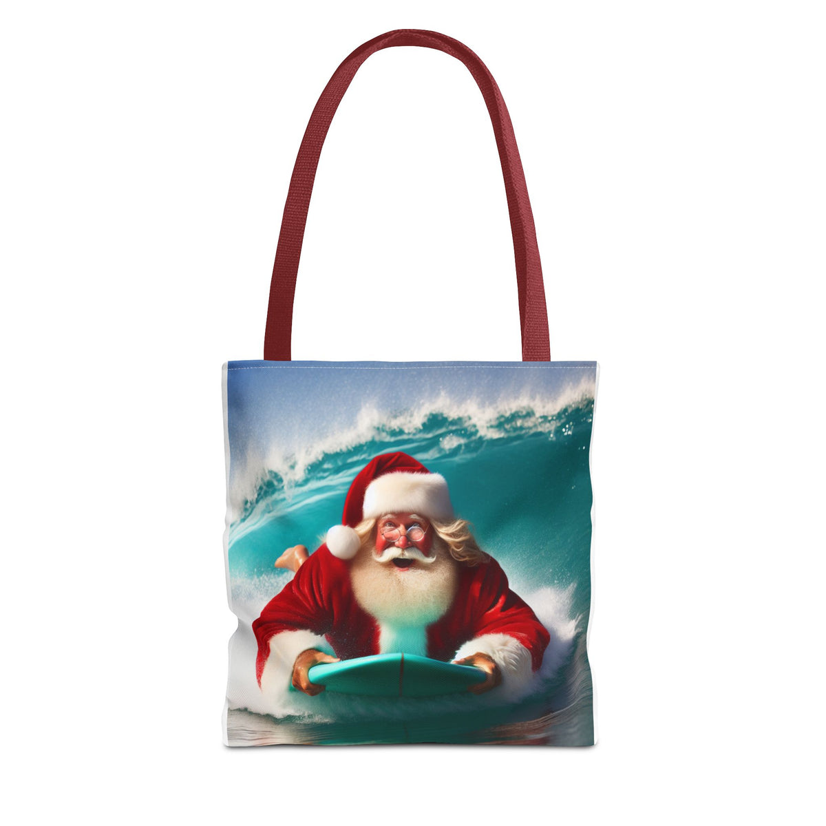 Christmas Surfing Santa Tote Bag – Festive Beach Holiday Shopper