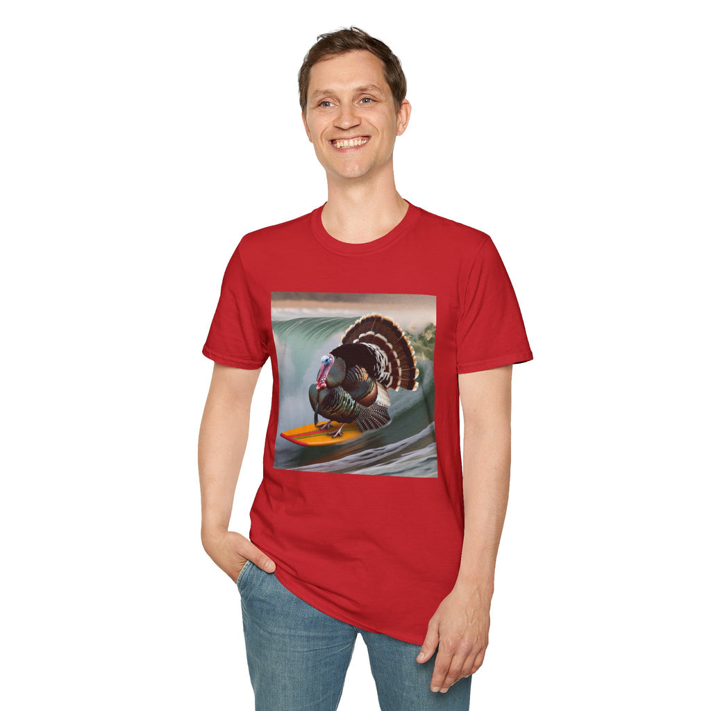 Surfing Turkey T-Shirt — Funny Thanksgiving Surfboard Graphic Tee