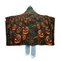 Halloween Jack-O'-Lantern Hooded Blanket — Spooky Pumpkin Snuggle Throw