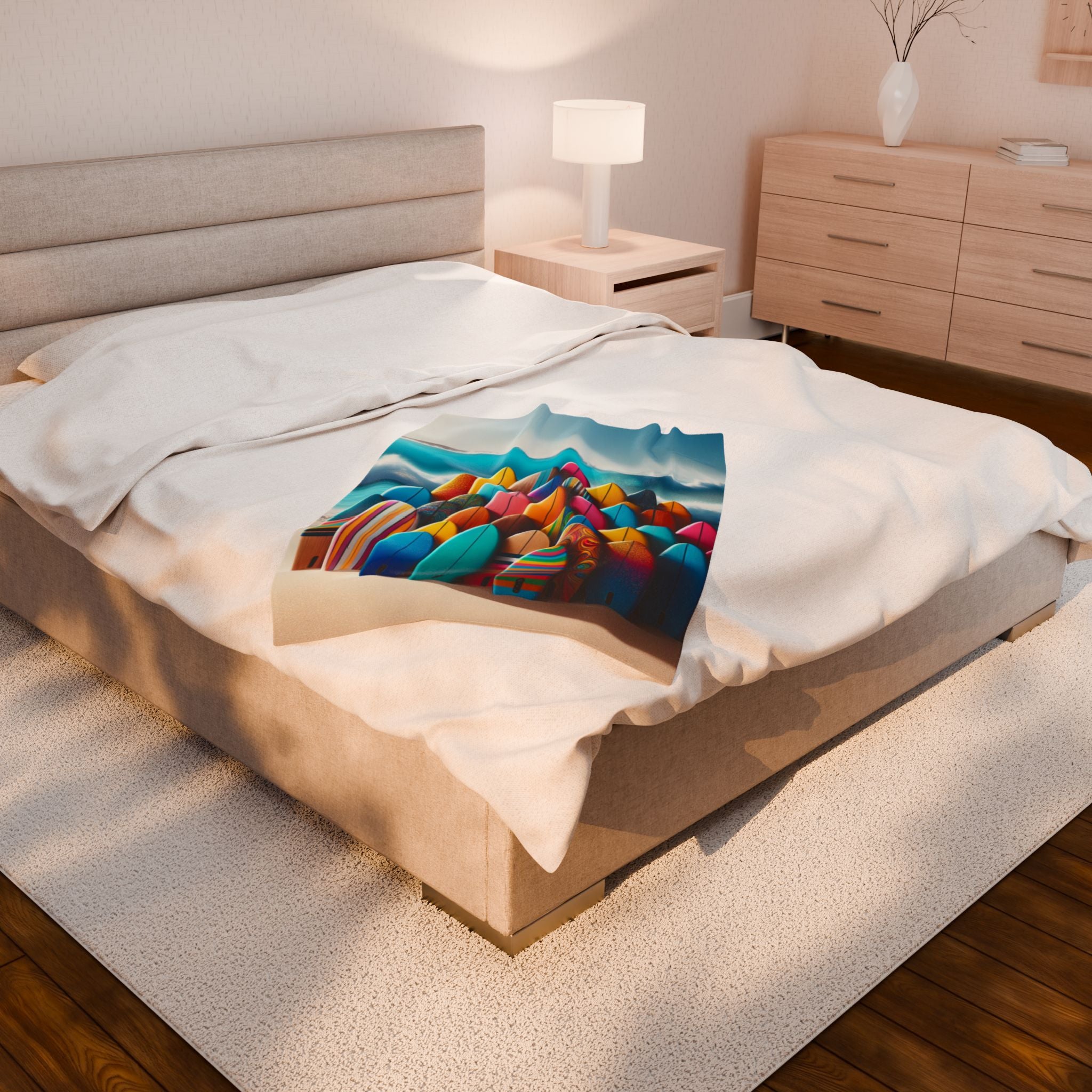 Velveteen Plush Blanket - Surfboards