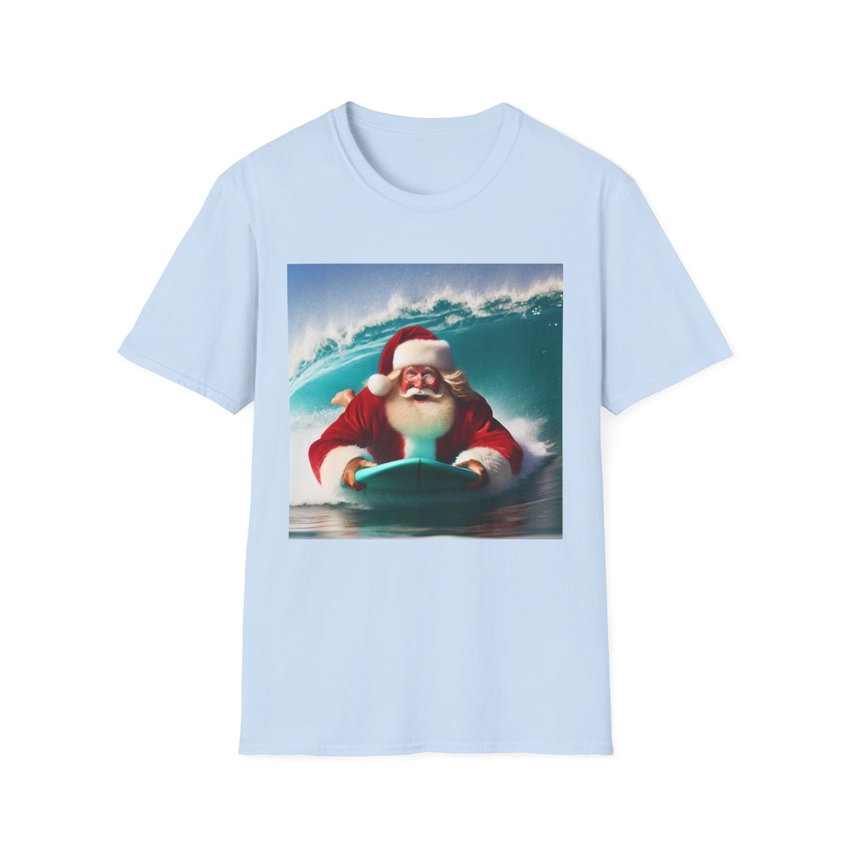 Surfing Santa T-Shirt — Funny Christmas Surf Holiday Tee