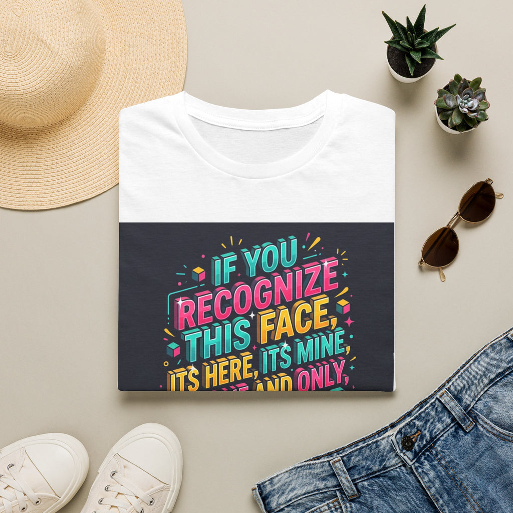 T-Shirt — “If You Recognize This Face It’s Mine” Funny Graphic Tee