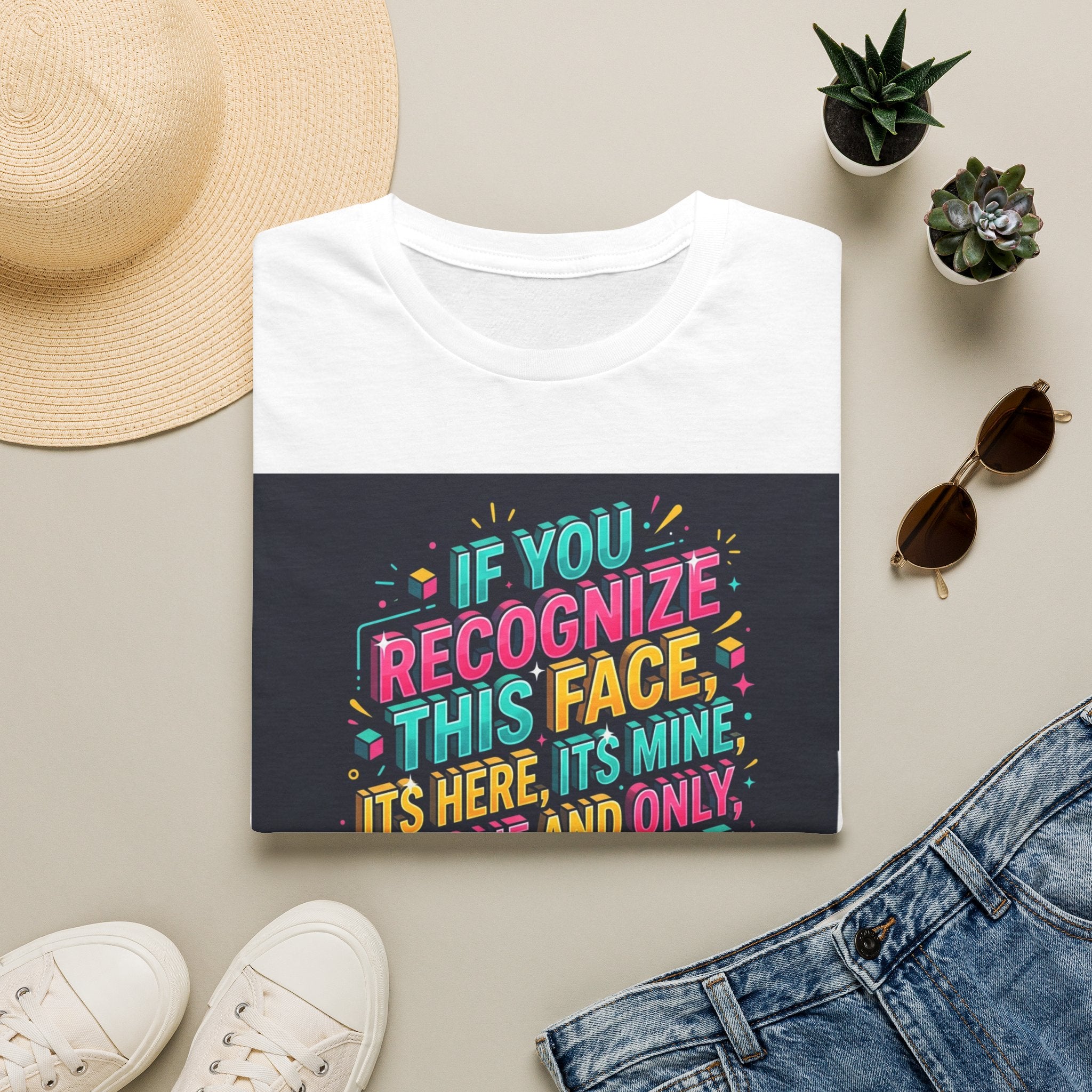 T-Shirt — “If You Recognize This Face It’s Mine” Funny Graphic Tee
