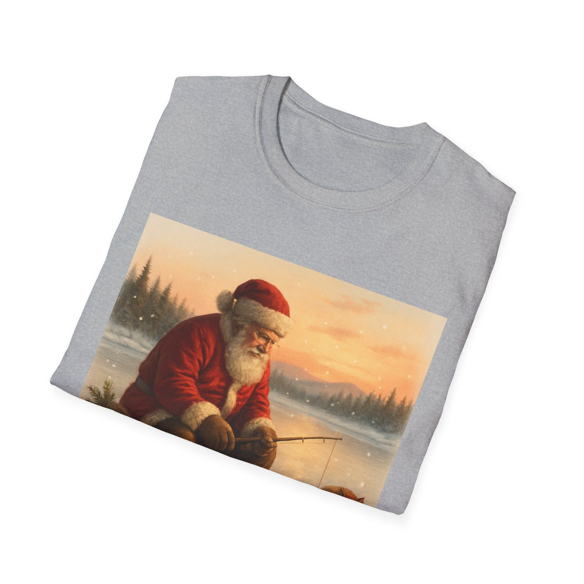 Santa Fishing Christmas T-Shirt