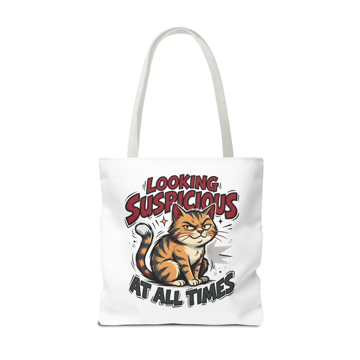 Looking Suspicious Cat Tote Bag - Funny Cat Lover Canvas Shopper