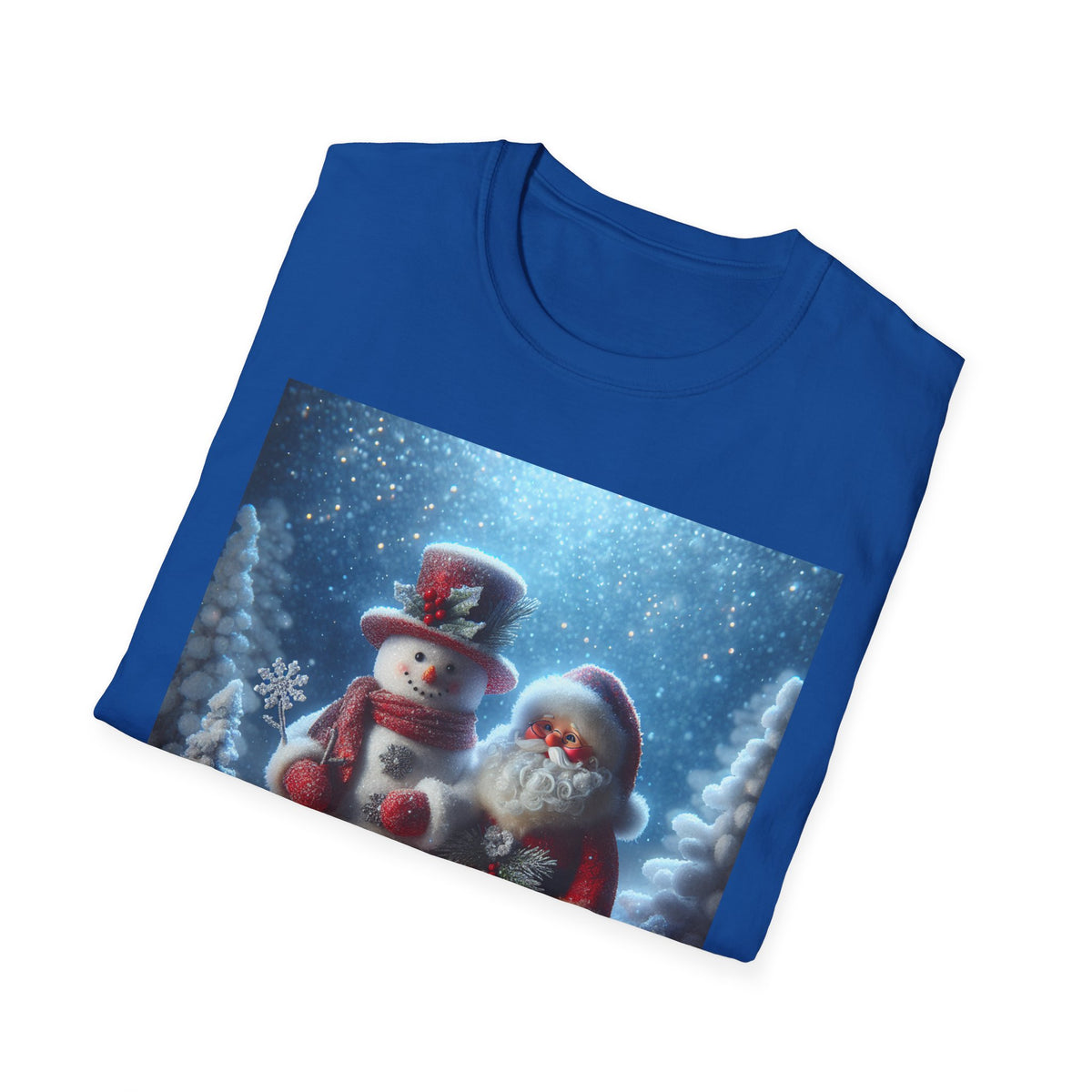 Christmas Santa & Snowman T-Shirt — Holiday Winter Scene Tee