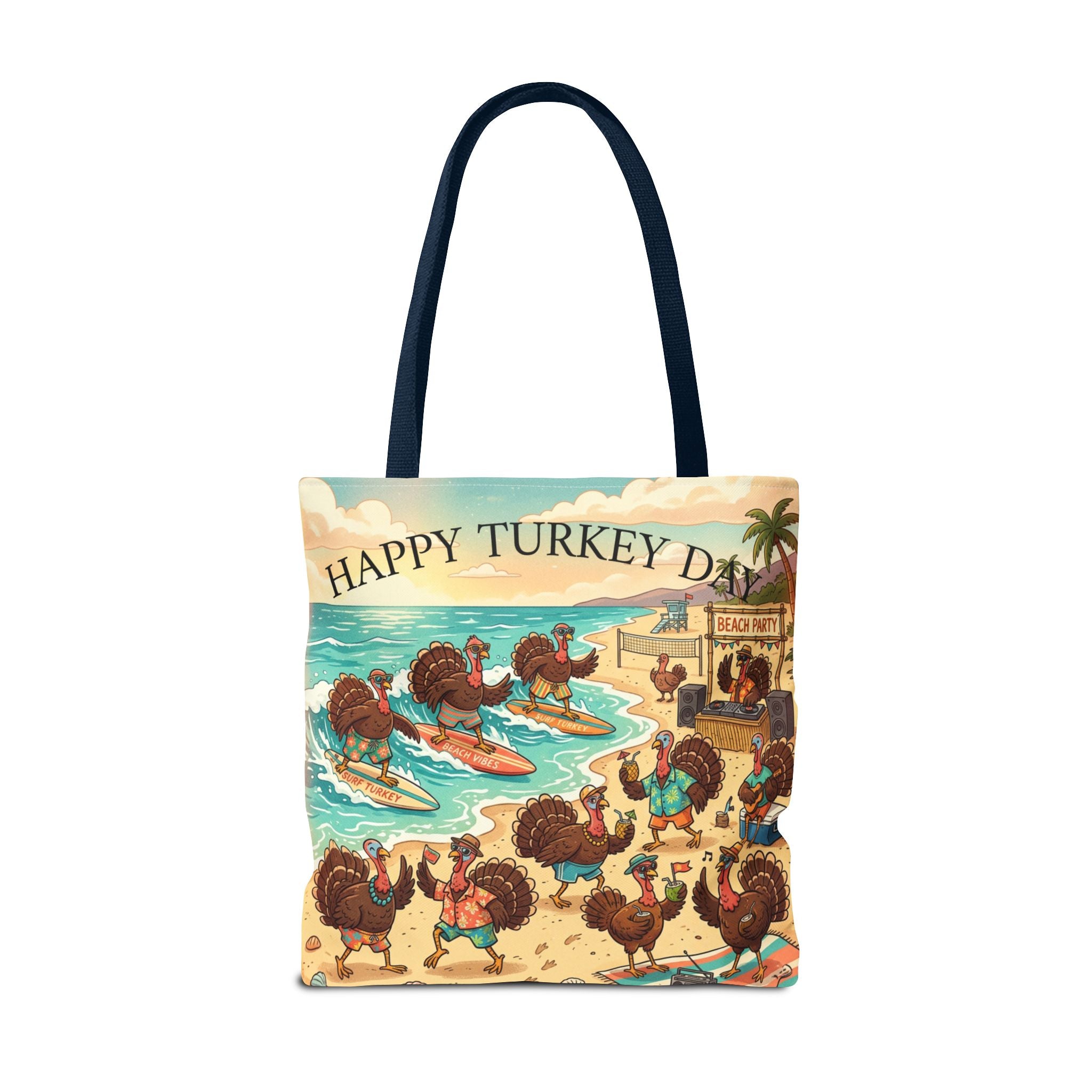 Turkeys Beach Tote Bag – Funny Thanksgiving Summer Beach Tote