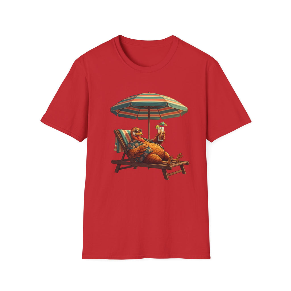 Beach Dog T‑Shirt — Relaxing Dachshund Under Umbrella Graphic Tee