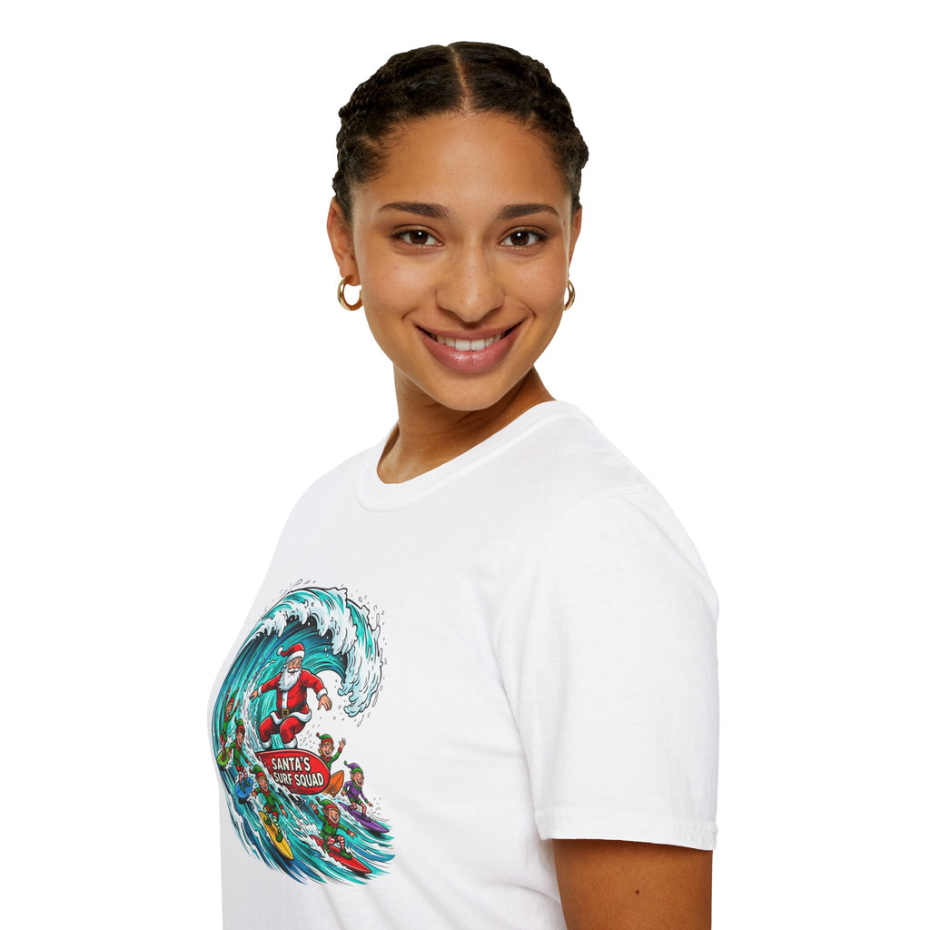 Santa’s Surf Christmas T-Shirt – Tropical Holiday Gift