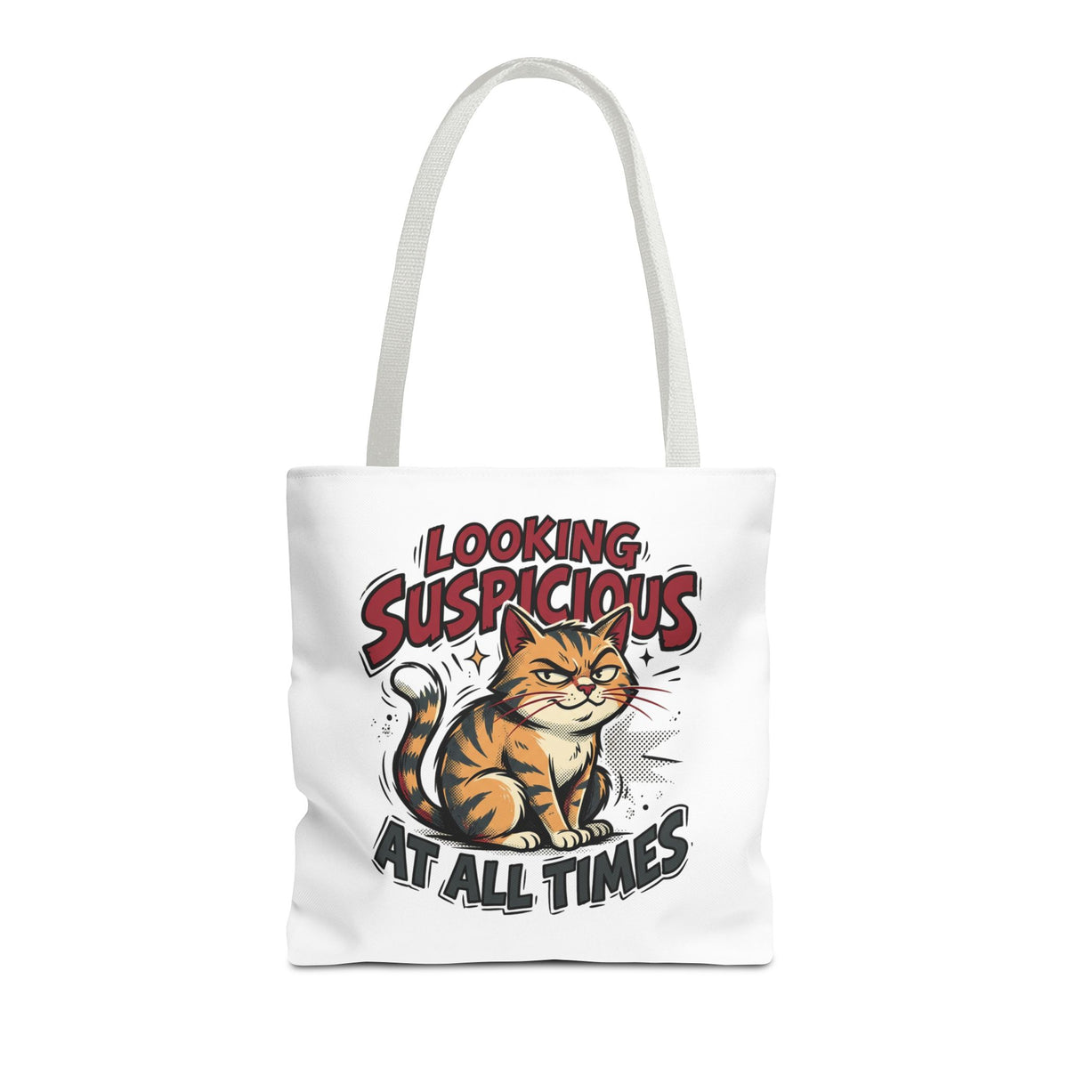 Looking Suspicious Cat Tote Bag - Funny Cat Lover Canvas Shopper