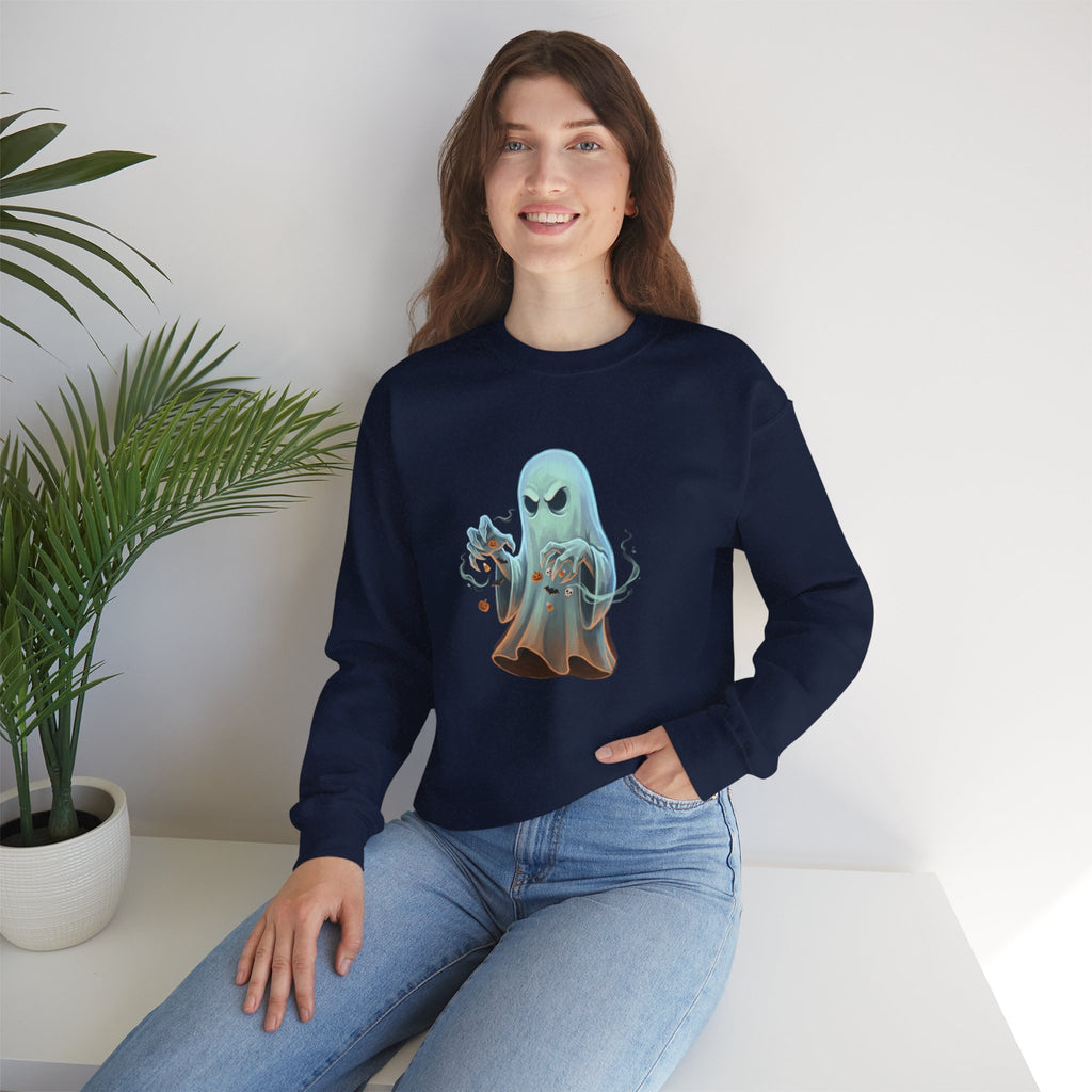 Grumpy Ghost Halloween Crewneck Sweatshirt
