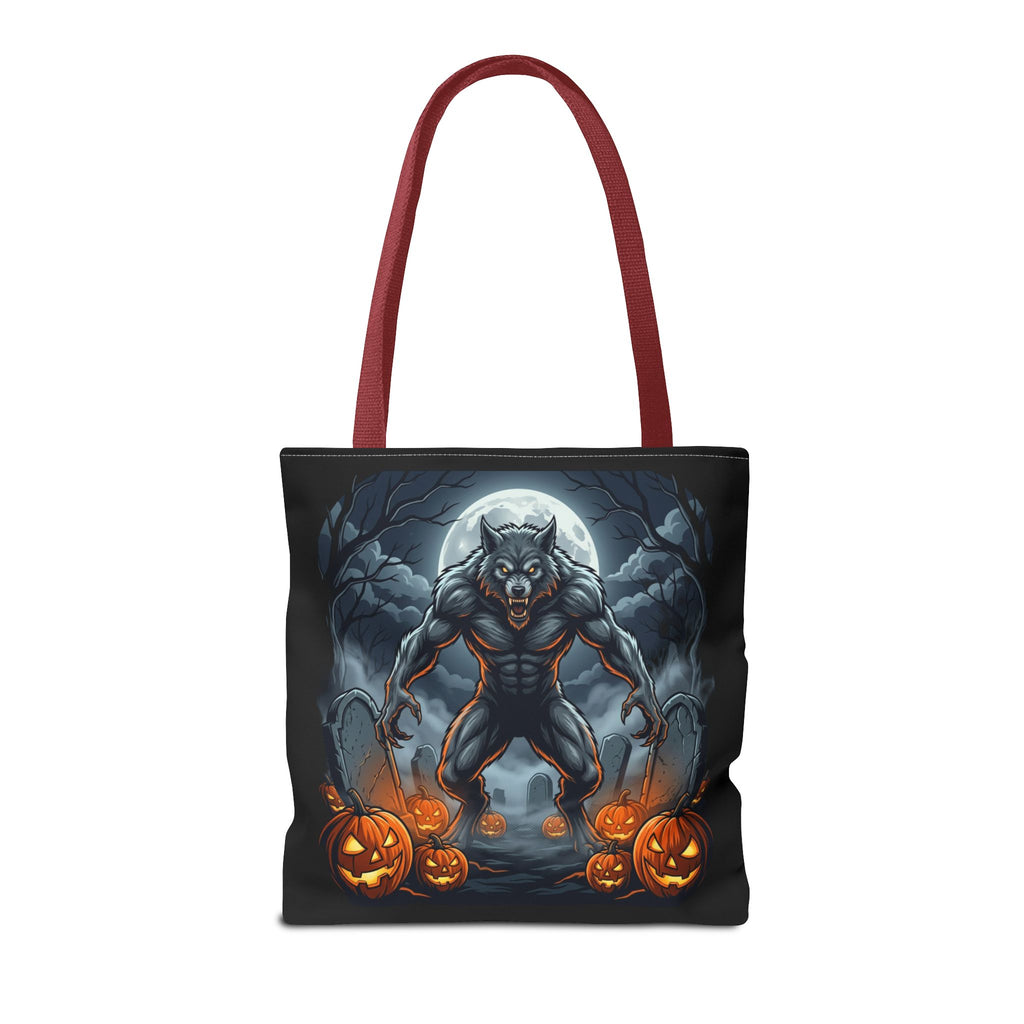 Werewolf Halloween Tote Bag — Full Moon Pumpkin Horror AOP Tote