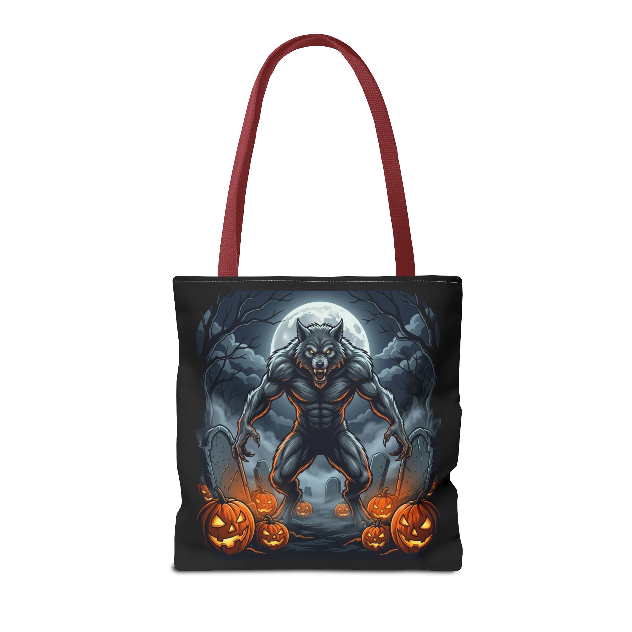 Werewolf Halloween Tote Bag — Full Moon Pumpkin Horror AOP Tote