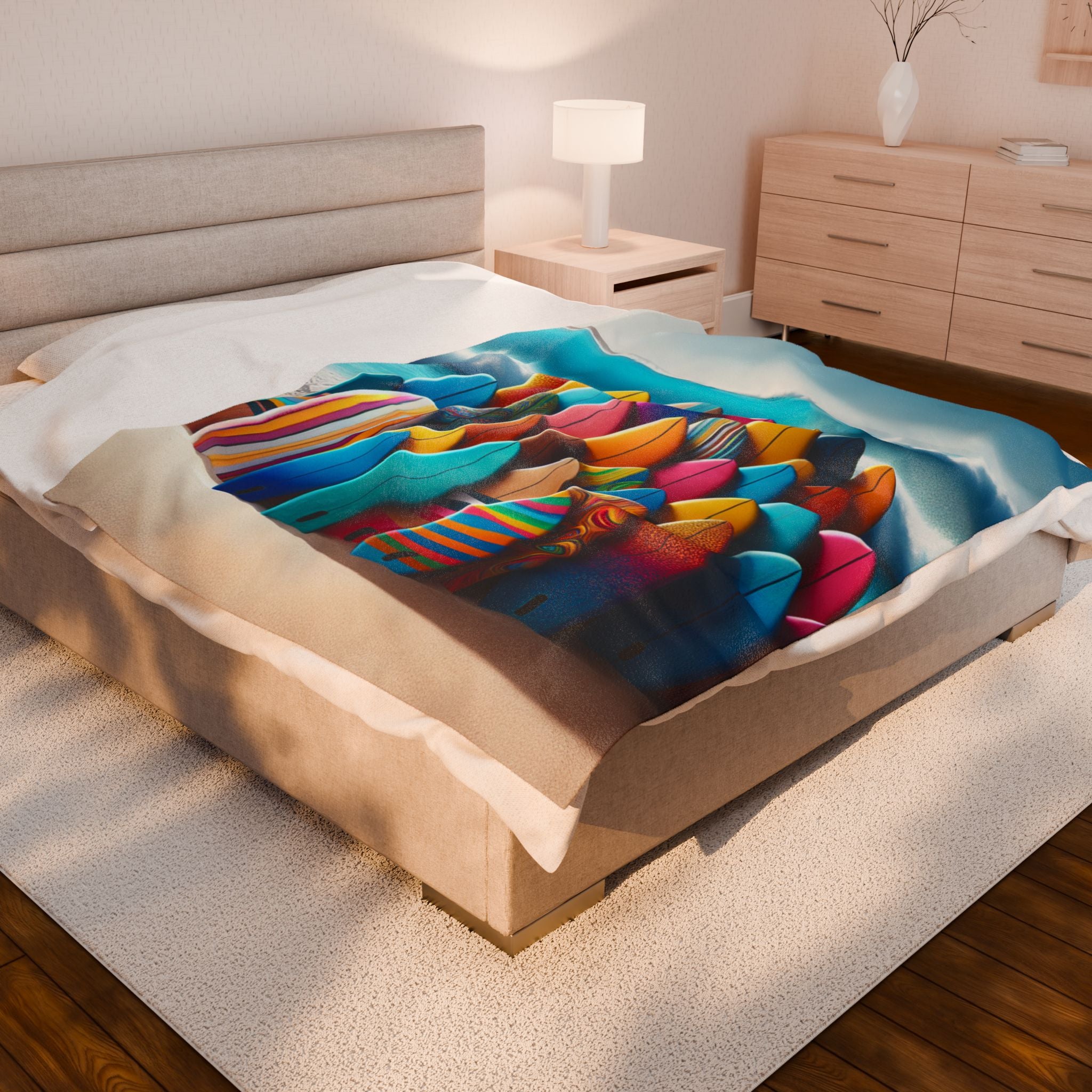 Velveteen Plush Blanket - Surfboards
