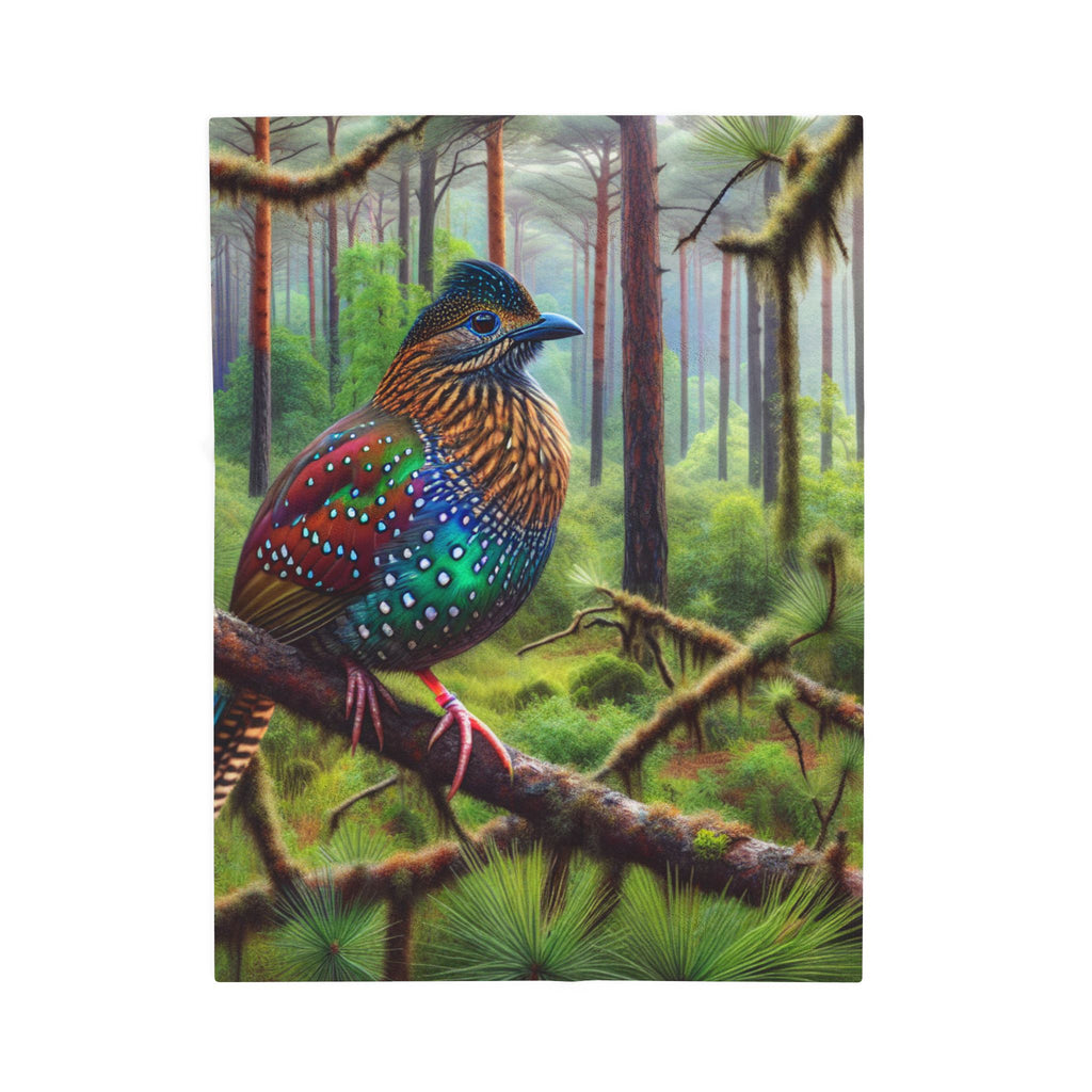 Velveteen Plush Blanket - Colorful Bird