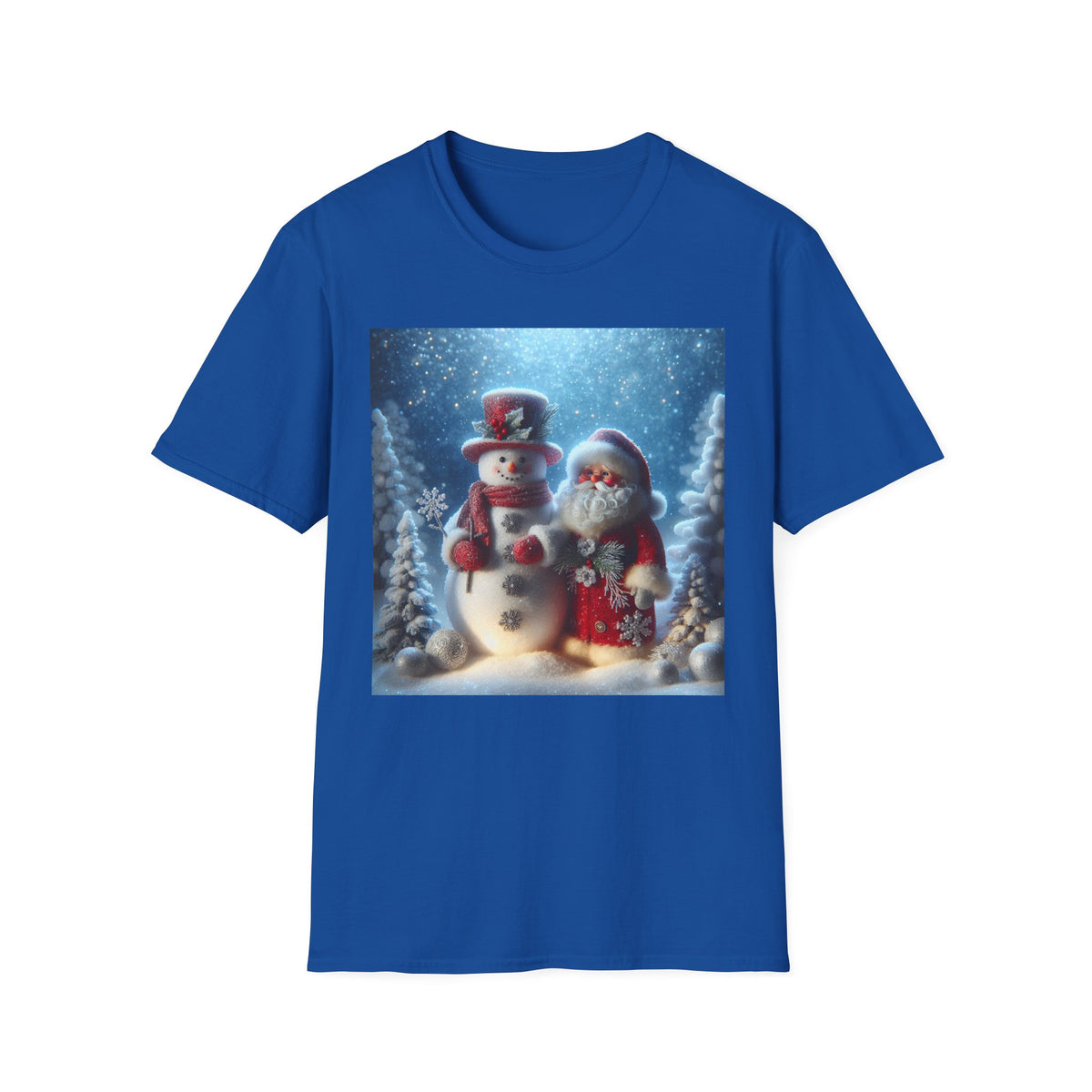 Christmas Santa & Snowman T-Shirt — Holiday Winter Scene Tee