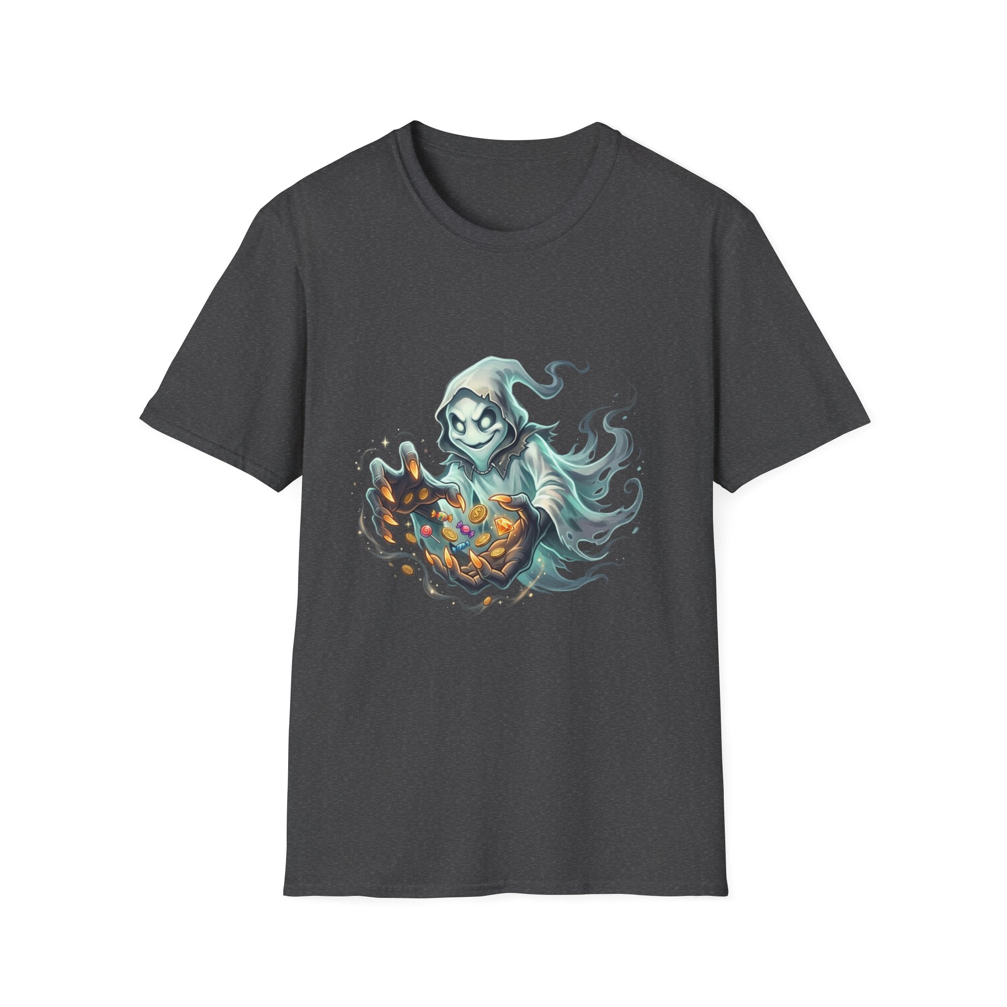 Hooded Ghost Halloween Unisex Softstyle T-Shirt
