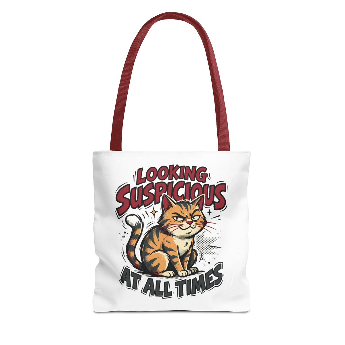 Looking Suspicious Cat Tote Bag - Funny Cat Lover Canvas Shopper