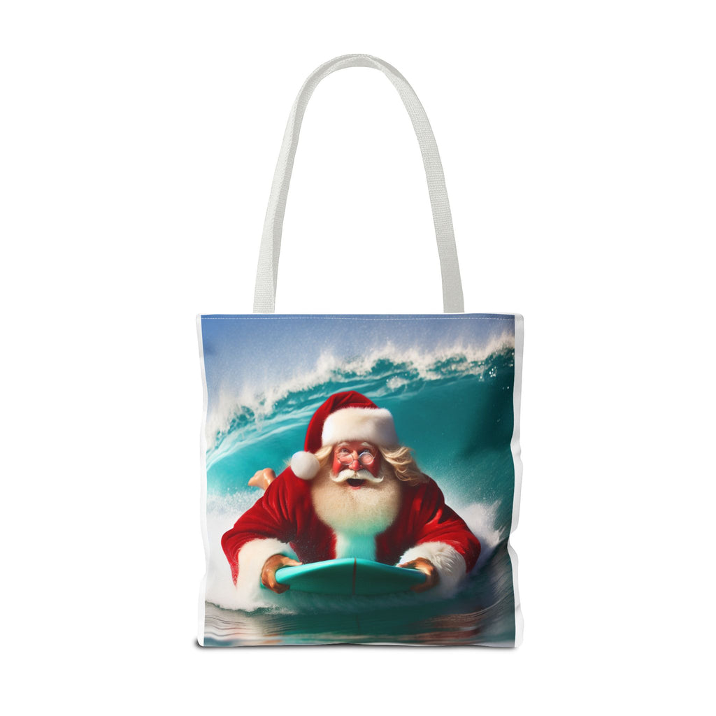 Christmas Surfing Santa Tote Bag – Festive Beach Holiday Shopper