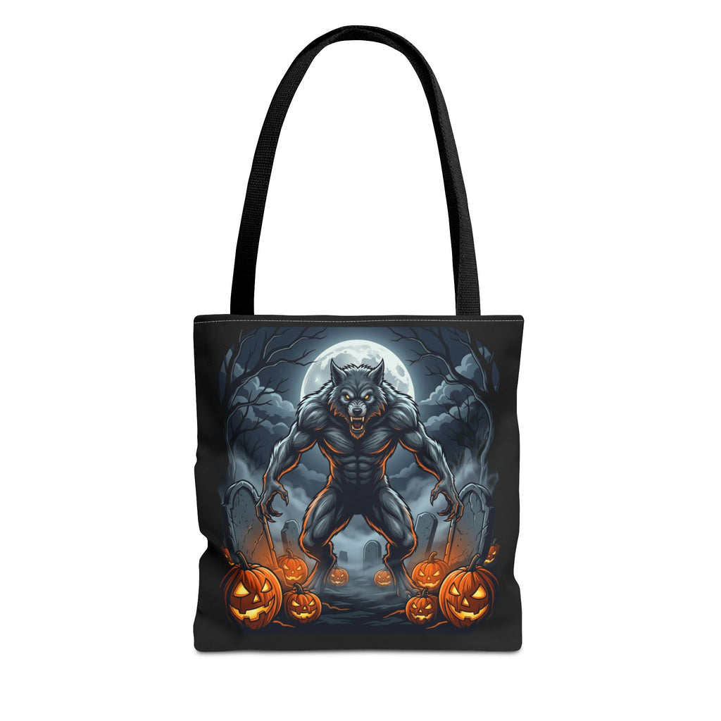 Werewolf Halloween Tote Bag — Full Moon Pumpkin Horror AOP Tote