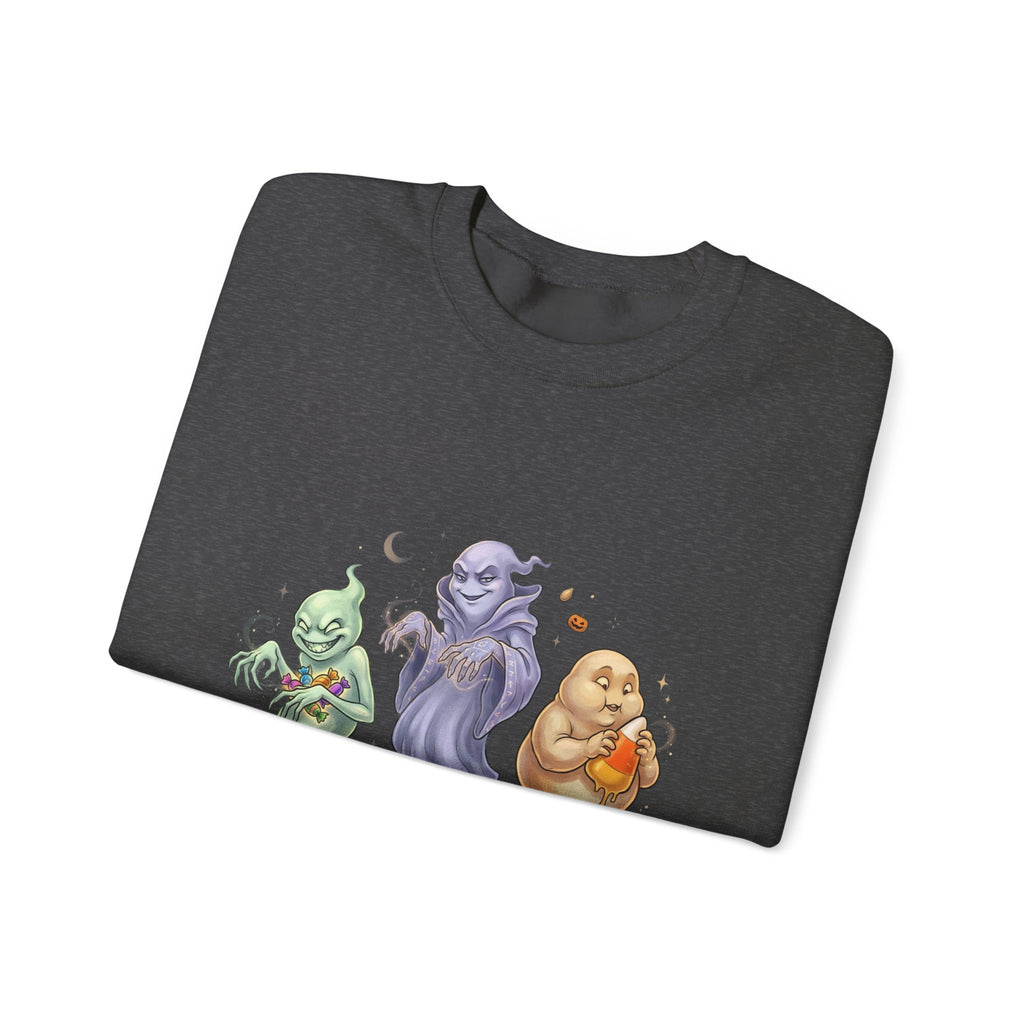 Three Quirky Ghosts Halloween Unisex Heavy Blend Crewneck Sweatshirt