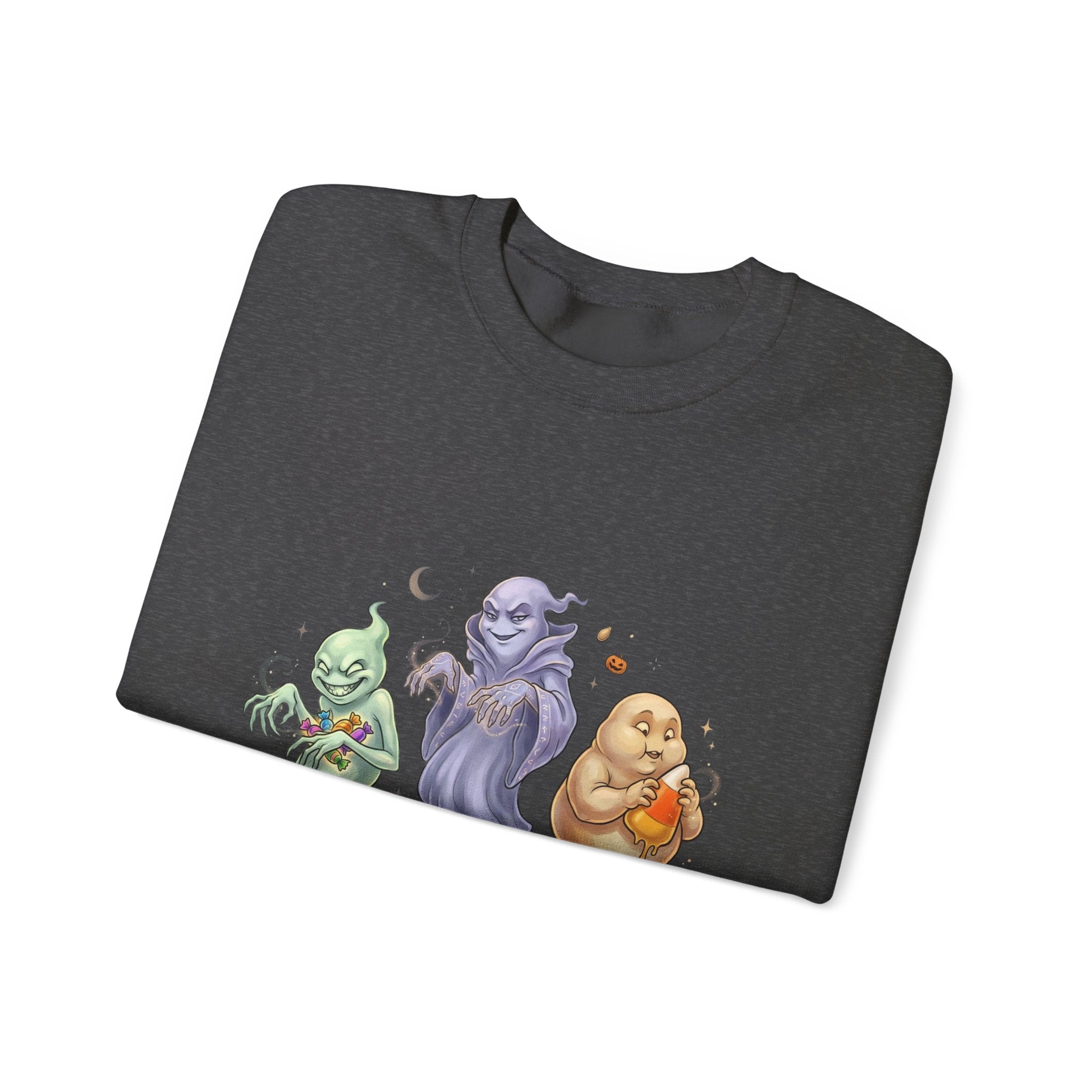 Three Quirky Ghosts Halloween Unisex Heavy Blend Crewneck Sweatshirt