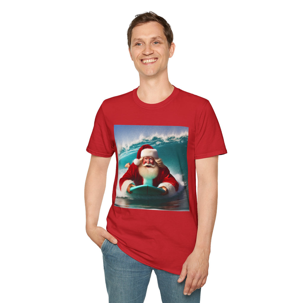 Surfing Santa T-Shirt — Funny Christmas Surf Holiday Tee