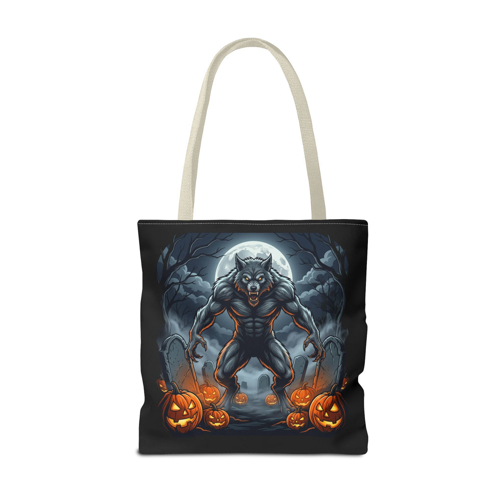 Werewolf Halloween Tote Bag — Full Moon Pumpkin Horror AOP Tote
