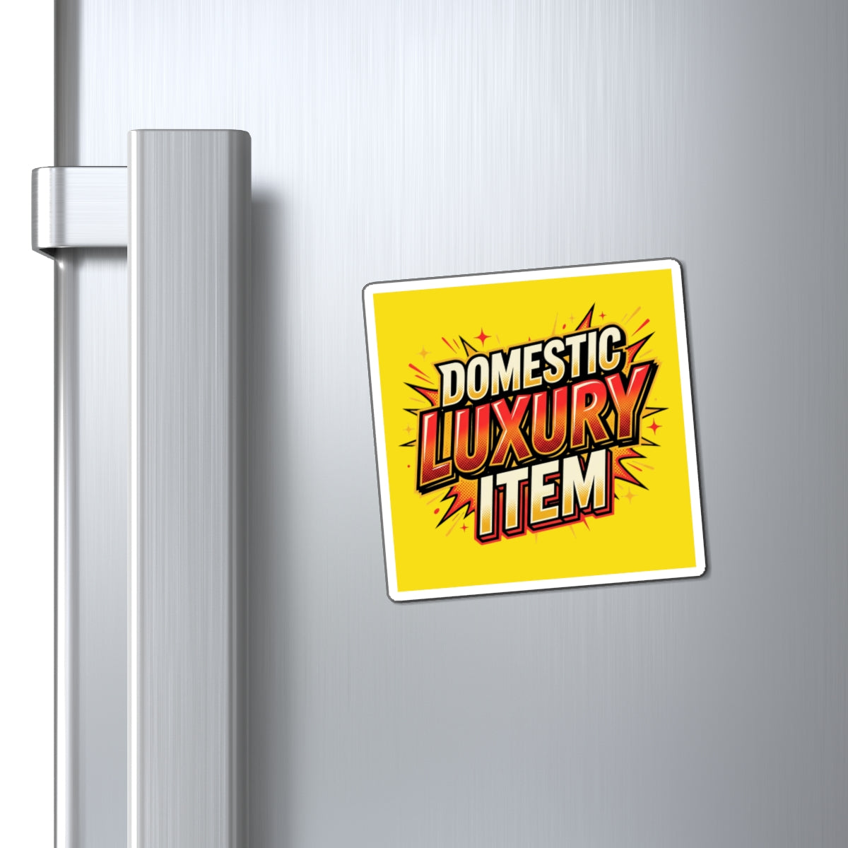 Domestic Luxury Item Magnet — Retro Pop Art Refrigerator Sticker