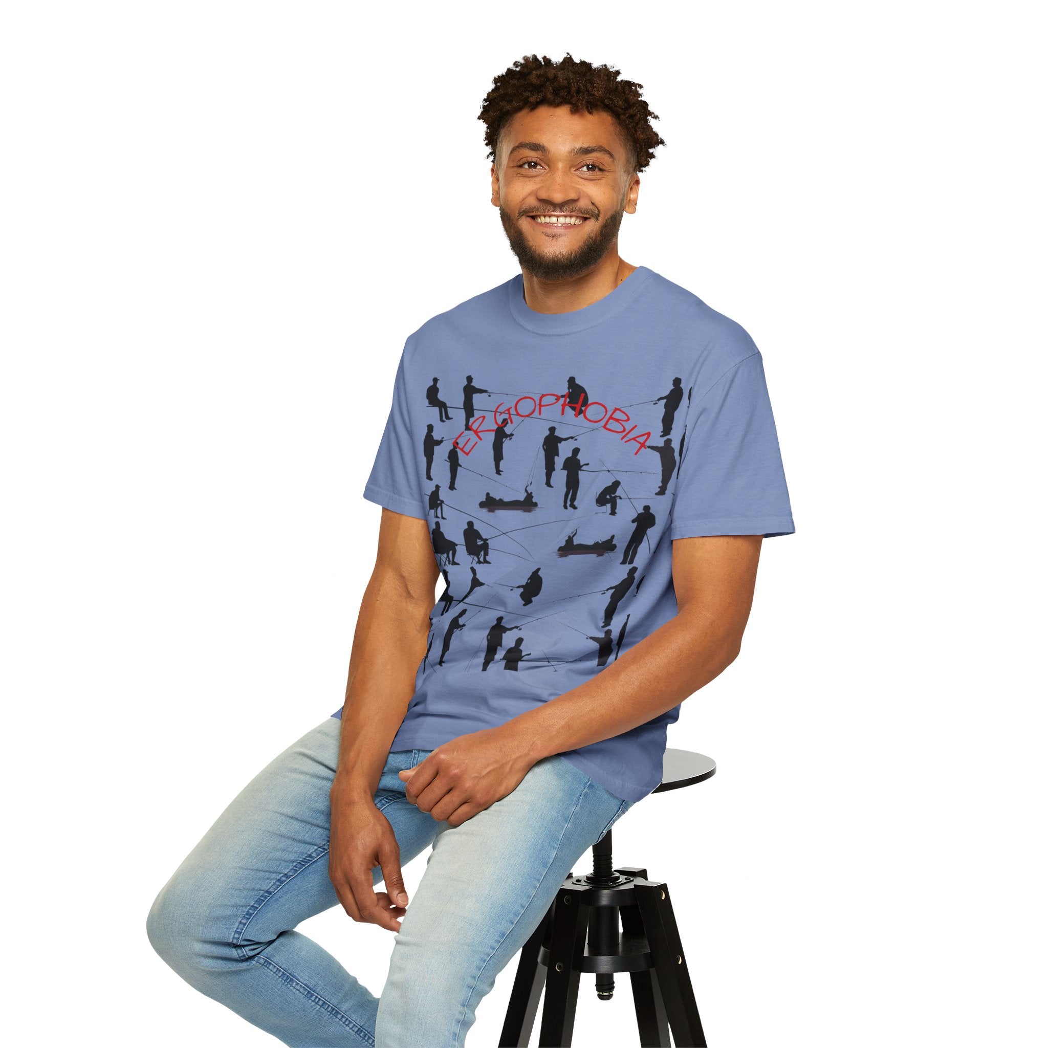 Different Styles of Fishing Garment-Dyed T-Shirt