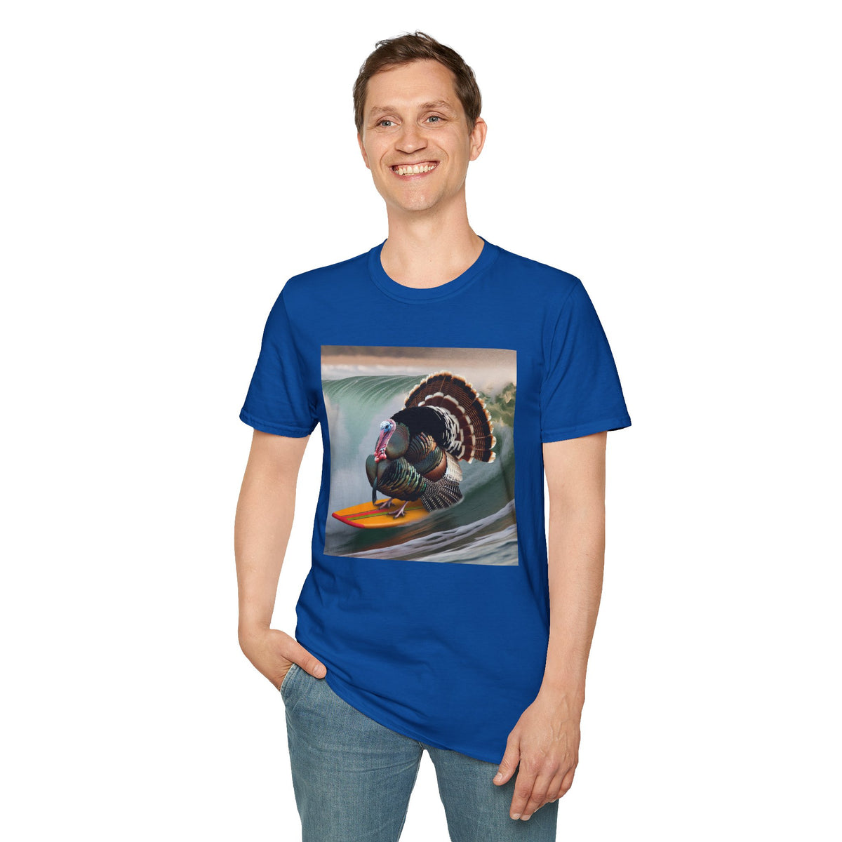 Surfing Turkey T-Shirt — Funny Thanksgiving Surfboard Graphic Tee