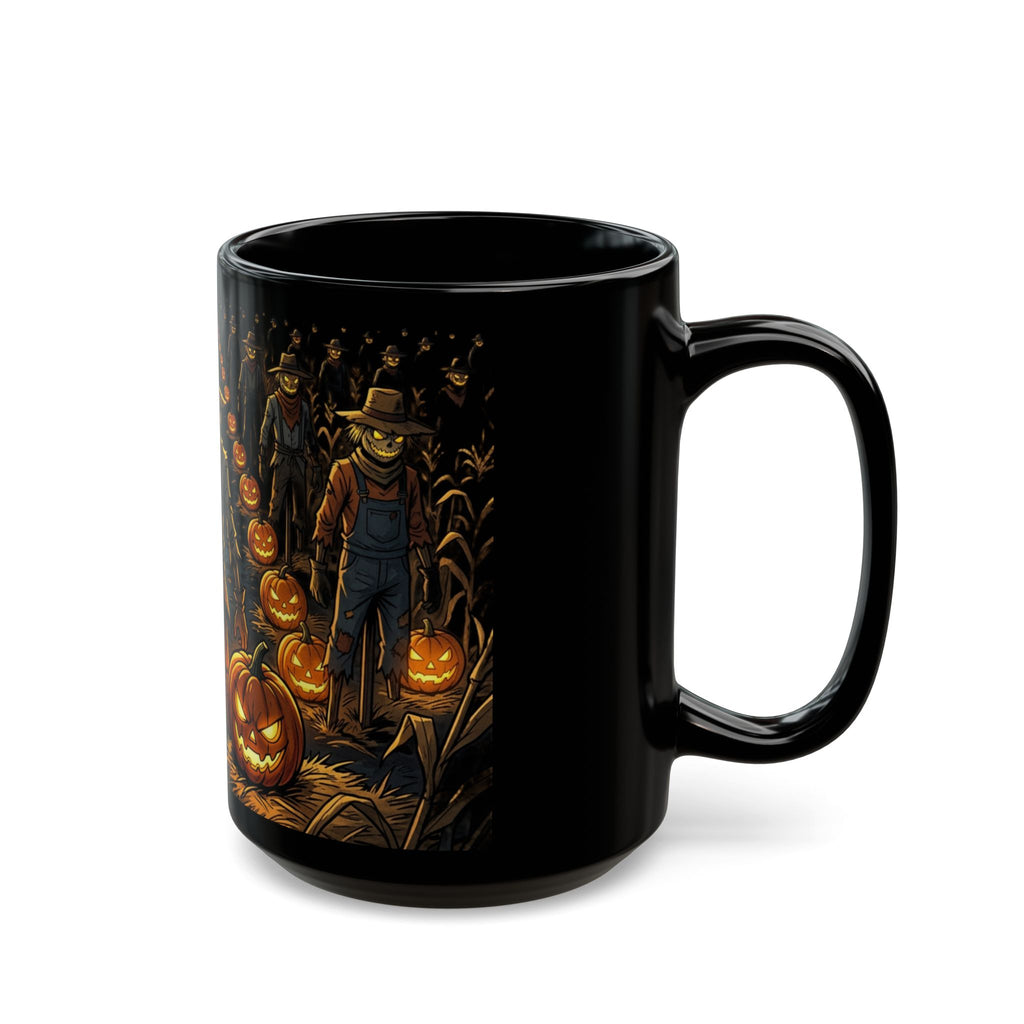 Halloween Scarecrow Pumpkin Path Black Mug (11oz, 15oz)