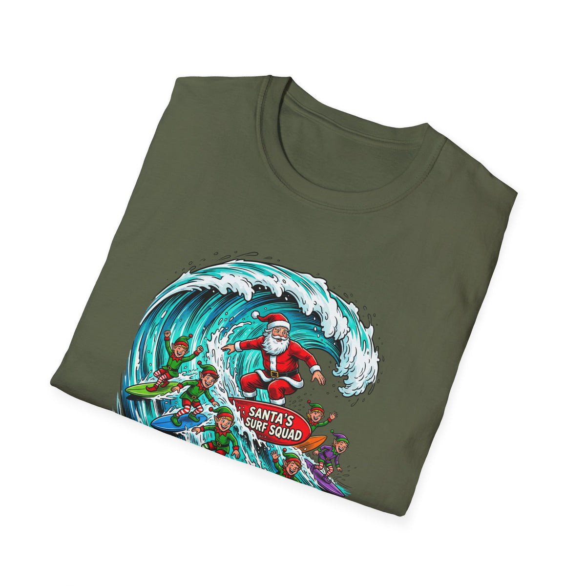 Santa’s Surf Christmas T-Shirt – Tropical Holiday Gift