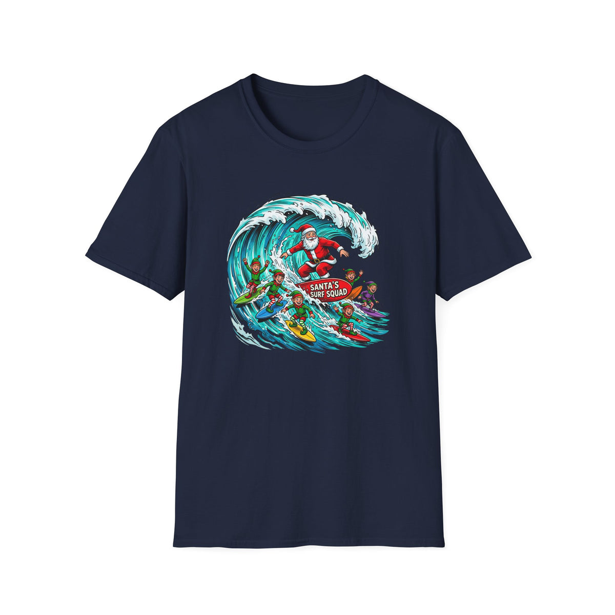 Santa’s Surf Christmas T-Shirt – Tropical Holiday Gift