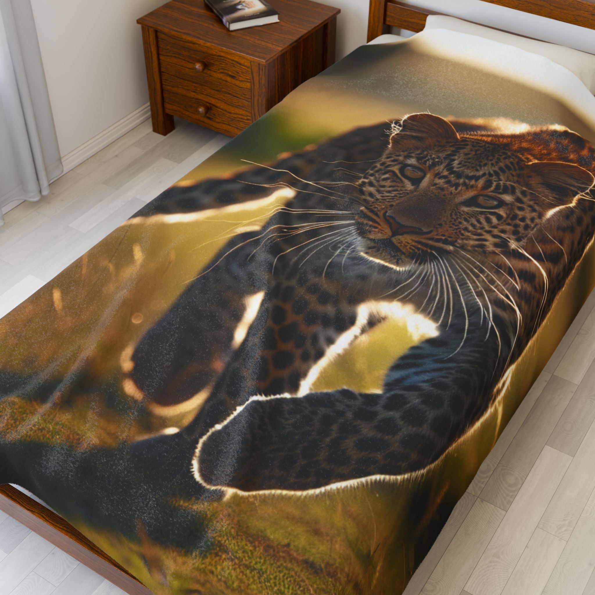 Velveteen Plush Blanket - Leopard