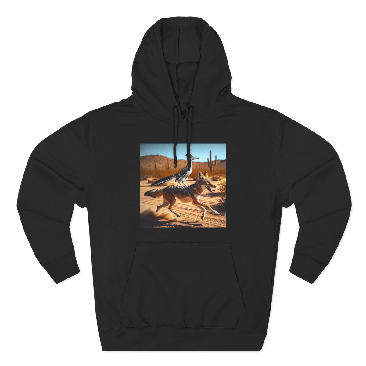 Coyote Desert Landscape Graphic Hoodie