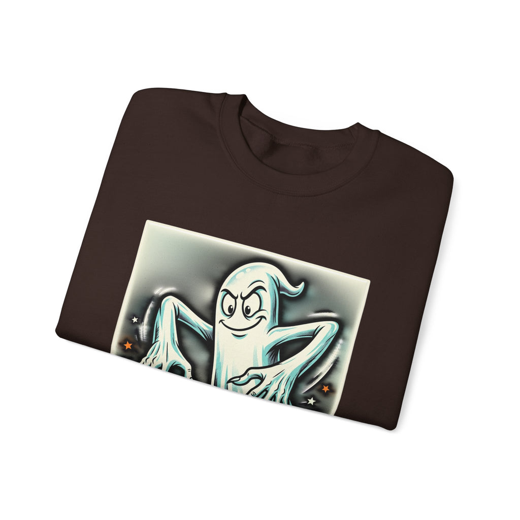 Candy Ghost Halloween Crewneck Sweatshirt — Retro Spooky Ghost with Candy Corn
