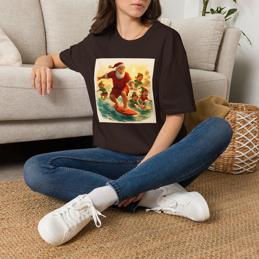Surfing Santa Vintage Christmas T-Shirt
