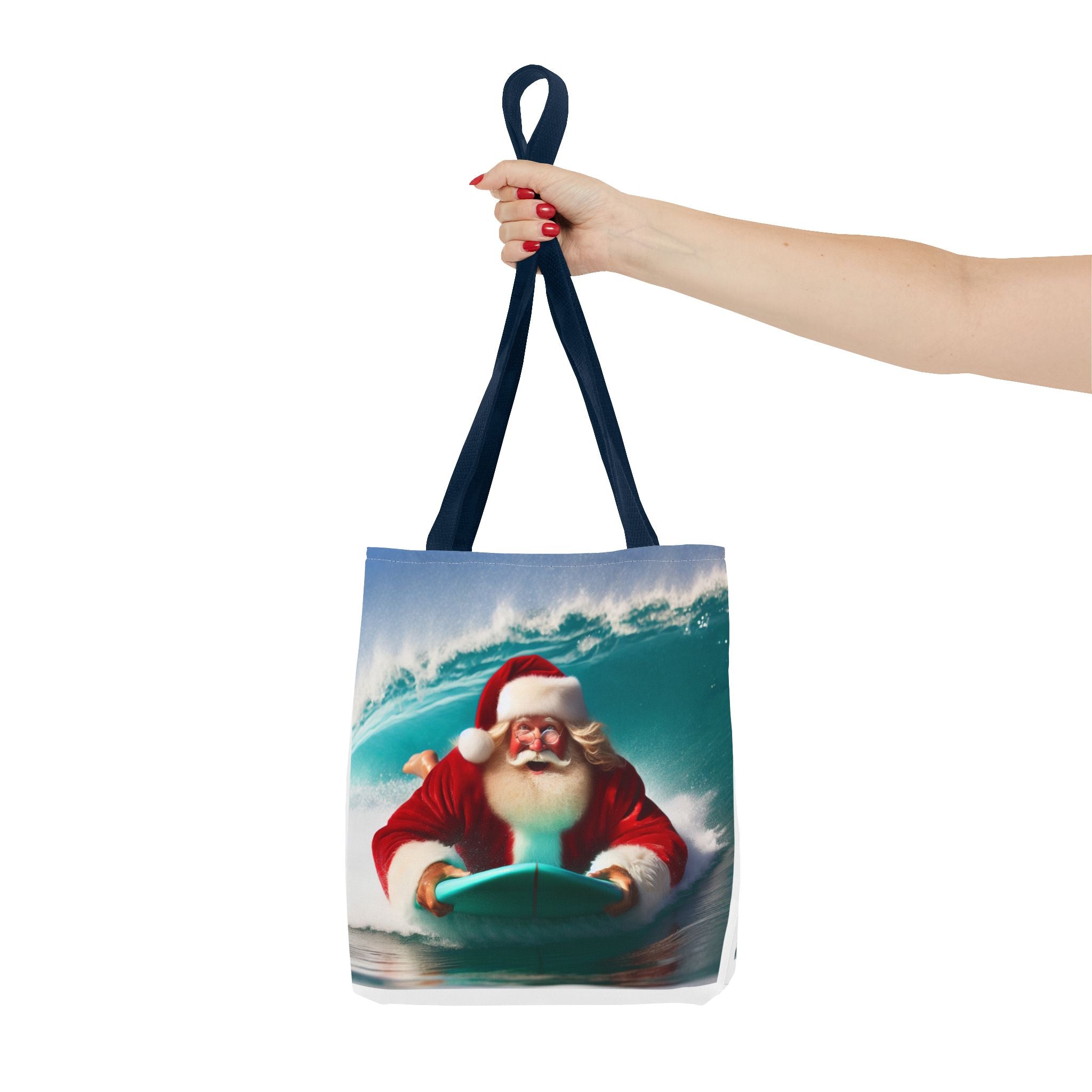 Christmas Surfing Santa Tote Bag – Festive Beach Holiday Shopper