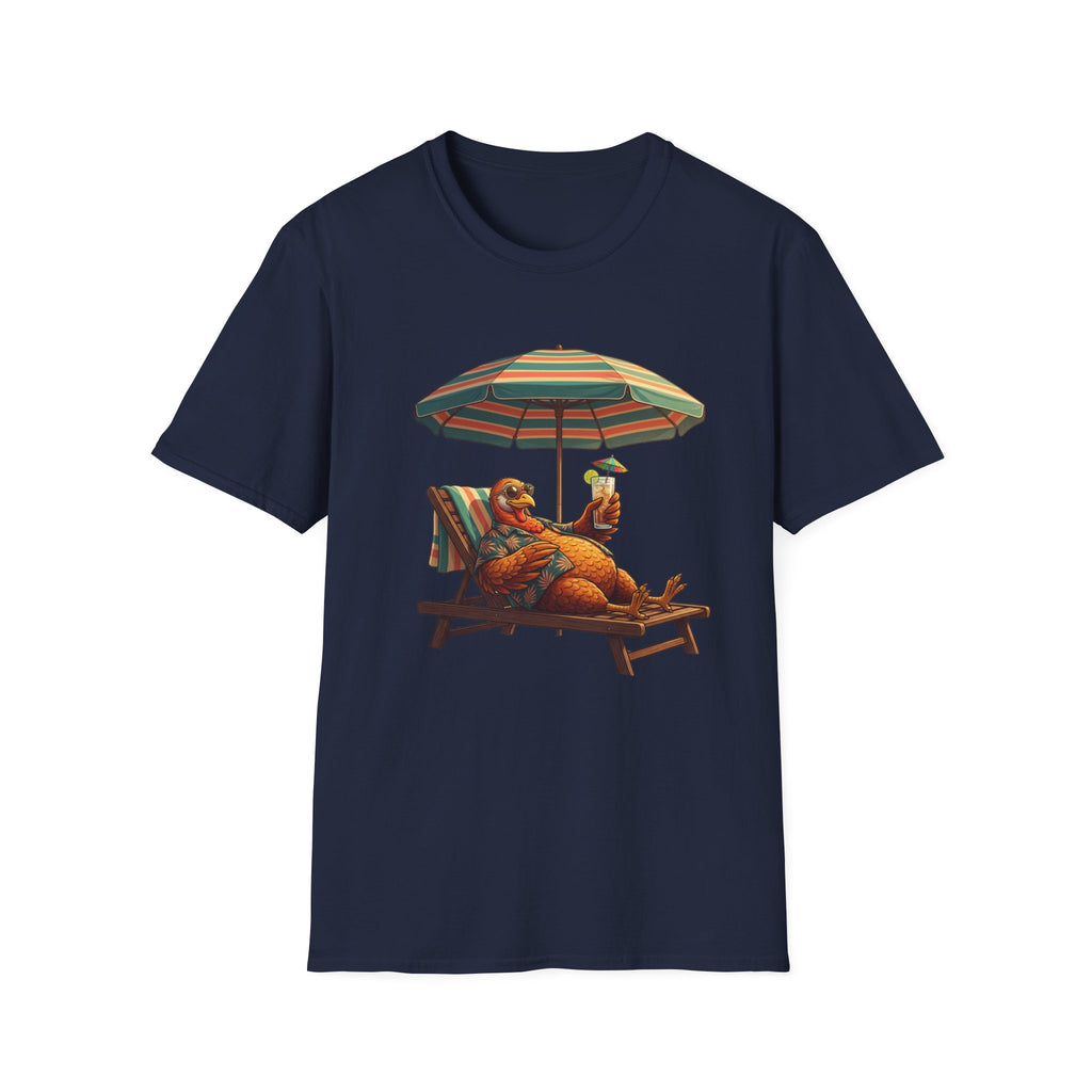 Beach Dog T‑Shirt — Relaxing Dachshund Under Umbrella Graphic Tee