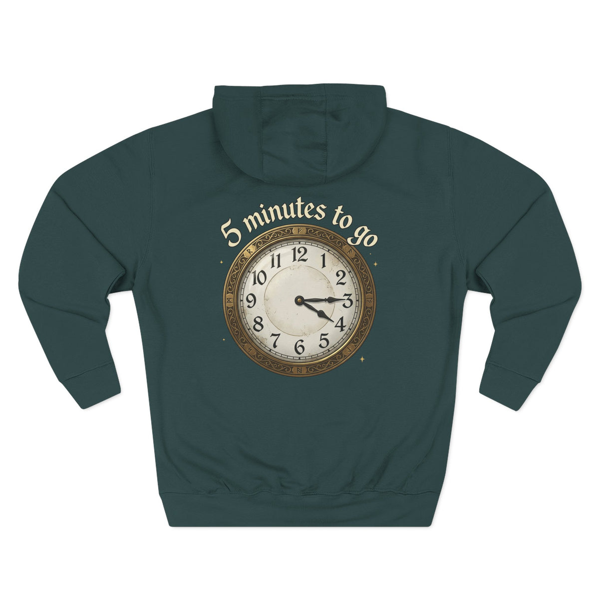 5 Minutes to Go Vintage Clock Graphic Hoodie