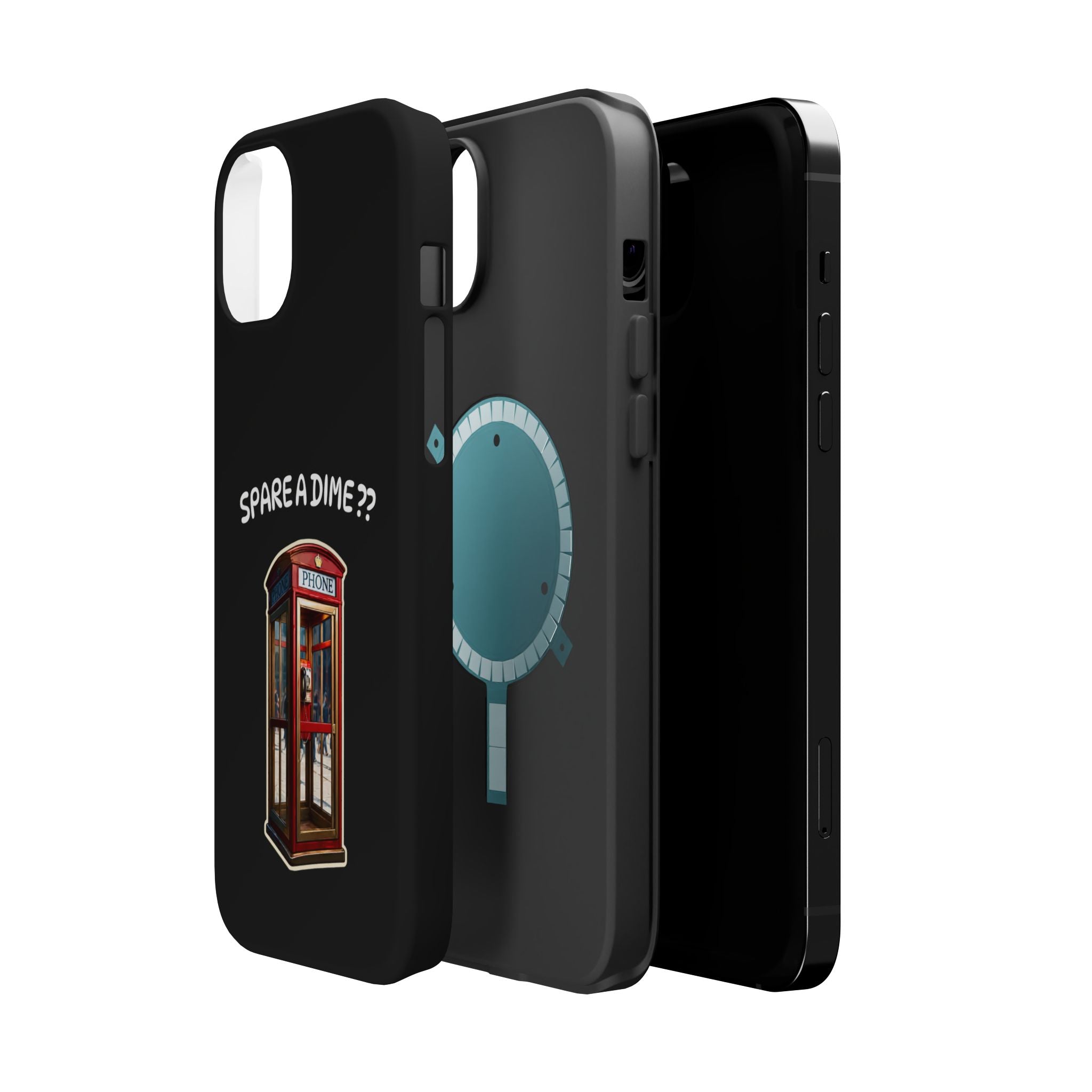 Phone Case — 'Spare a Dime?' Retro Phone Booth Magnetic Impact‑Resistant Case