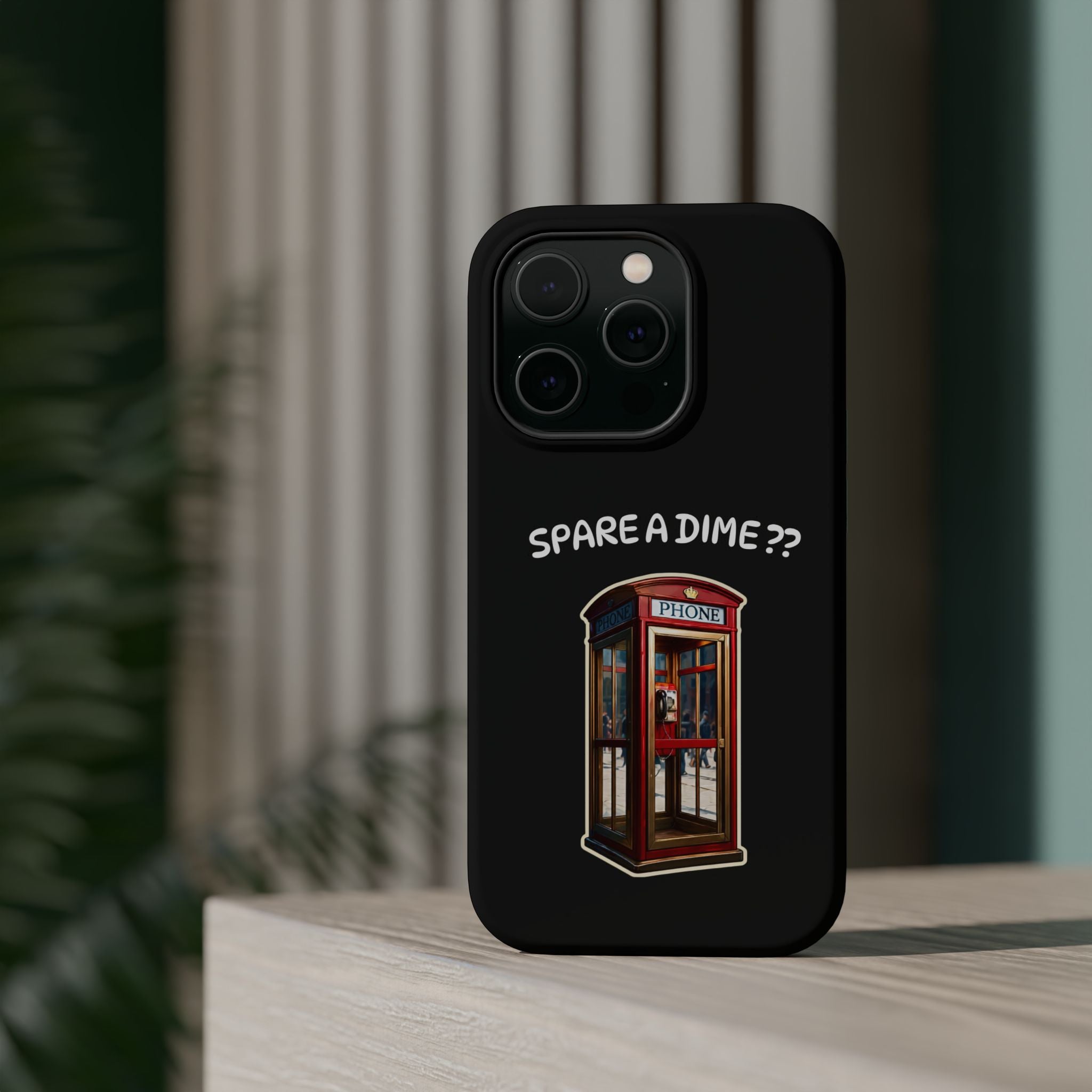 Phone Case — 'Spare a Dime?' Retro Phone Booth Magnetic Impact‑Resistant Case