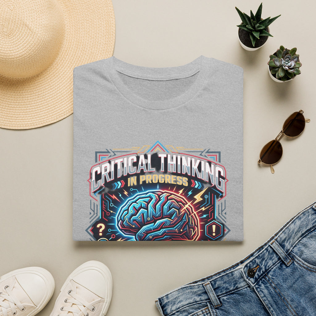 Critical Thinking Brain Graphic T-Shirt — Retro Neon Science Tee