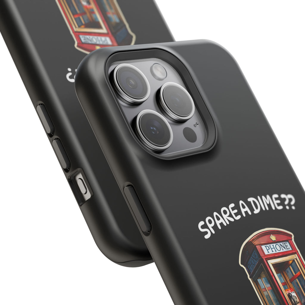 Phone Case — 'Spare a Dime?' Retro Phone Booth Magnetic Impact‑Resistant Case