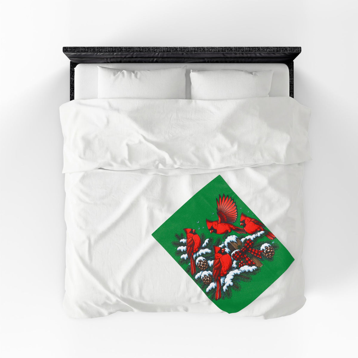 Christmas Cardinal Velveteen Plush Blanket